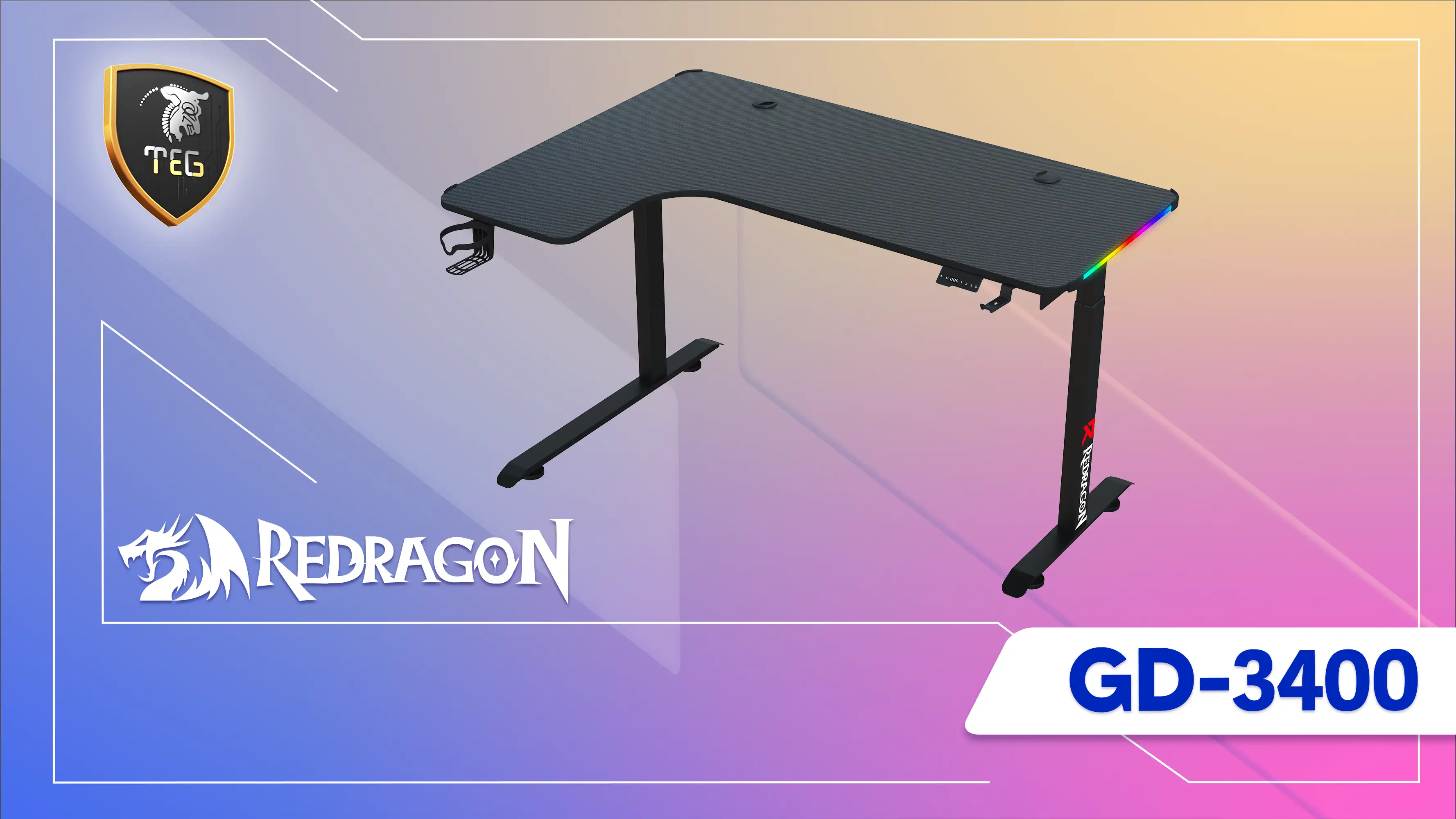 اسمبل میز گیمینگ 2 موتور ردراگون GD-3400 RGB